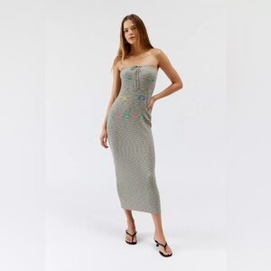 Urban Outfitters UO Amelia Strapless Midi Dress